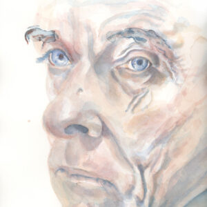 Portrait, watercolour on paper, 9x12 in., Oct. 2023
